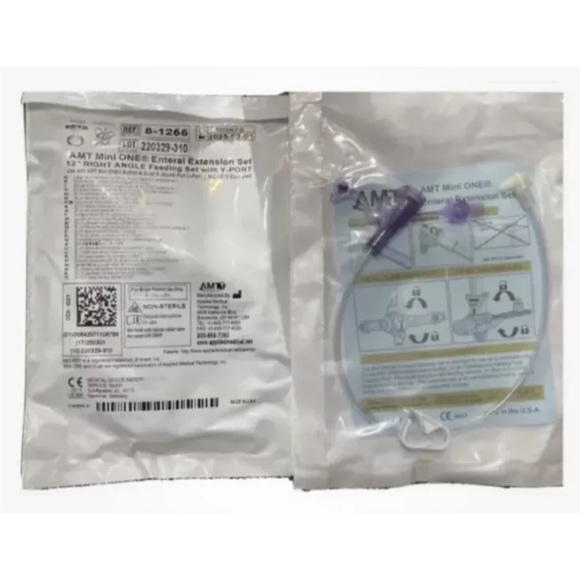 COPY - SET OF 5 - AMT Mini ONE Enteral Extension Set 12" Right Angle, Y-Port 8-… - Picture 1 of 1